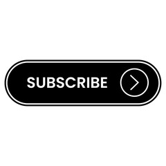 Minimal black Subscribe now buttons with icon, isolated on white background. Modern web banner element for e-commerce, advertising, and online store UI design