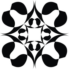  a black and white geometric pattern that resembles a mandala or a mosaic. It is a type of decorative design often used in art and various crafts. 
