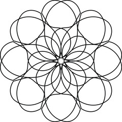  a black and white geometric pattern that resembles a mandala or a mosaic. It is a type of decorative design often used in art and various crafts. 