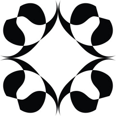  a black and white geometric pattern that resembles a mandala or a mosaic. It is a type of decorative design often used in art and various crafts. 