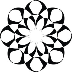  a black and white geometric pattern that resembles a mandala or a mosaic. It is a type of decorative design often used in art and various crafts. 