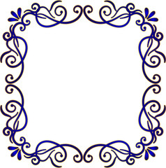 Minimal Blue Gold Pattern Frame