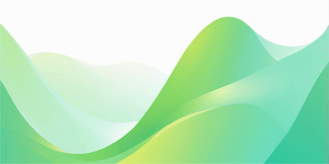 Abstract green and yellow wave pattern vector design illustration for spring nature eco wallpaper template and backgrounds