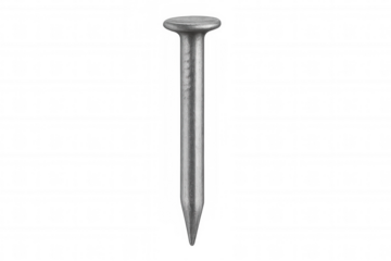 Metal construction nail fastener, reflecting engineering, repair, and woodworking craft on transparent background