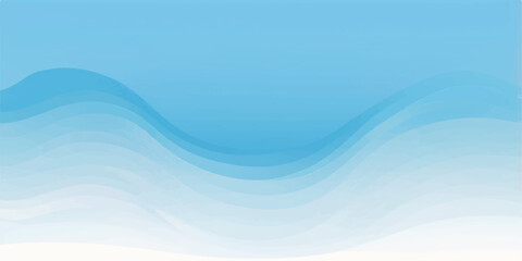 Abstract blue wave design vector illustration with flowing light lines and sky gradient