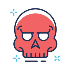 Take a look at this amazing flat outline icon of spooky skull