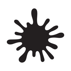 Obraz premium Black Ink Splash Silhouette Vector Illustration Paint Drop Stain Spot Design Shape Isolated Icon