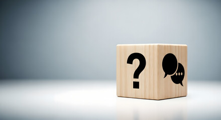 Question Mark Chat Bubble Communication Support Concept 3D Render Copy Space