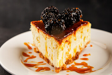 Cheesecake sweet dessert fresh natural product tasty snack delicious gourmet food background on the table rustic top view copy space