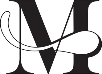 Elegant monogram logo featuring the letters m and p in a stylish intertwined design