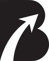 Letter b logo with arrow up isolated on white background for business and brand © Miraz10