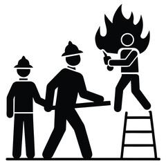 Arsonists with Molotov cocktail crime and social issue concept illustration