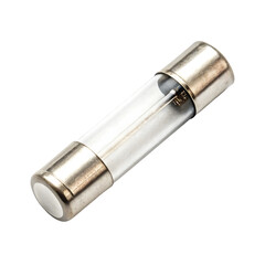 Glass fuse isolated on transparent background, electrical protection component