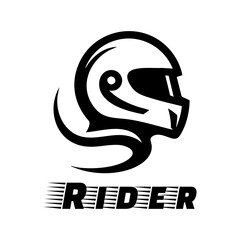 Logo For Riders, Bikers, Racers, Logo Design, Helmet Logo, Helmet Silhouette