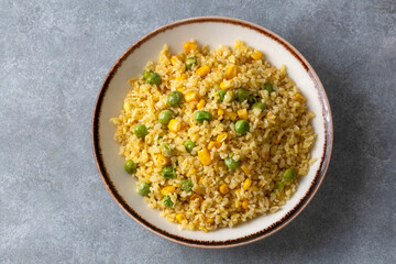 Bulgur pilaf with peas is delicious