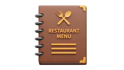 Restaurant menu design template for food order and delivery service with fork and spoon illustration on transparent background