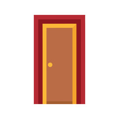 Door illustration, Minimal and Realistic colorful simple vector design, no shadow, no gradient, white background