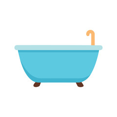 Bathtub illustration, Minimal and Realistic colorful simple vector design, no shadow, no gradient, white background