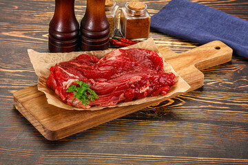 Raw beef meat piece for cooking