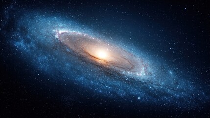 Obraz premium Majestic Spiral Galaxy: Cosmic Dance of Stars and Light in Deep Space