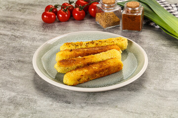 Crispy breaded mozarella cheese sticks