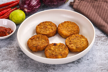Fried potato crispy golden hash brown