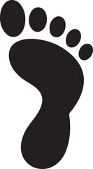 A black footprint isolated on white background, a symbol of progress and movement forward