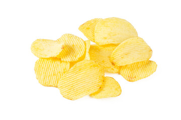 Potato chips isolated on a white background
