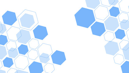 Abstract blue hexagon shape for frame illustration design