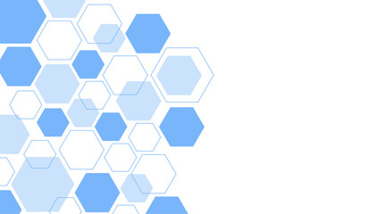 Abstract blue hexagon shape for frame illustration design
