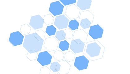 Abstract blue hexagon shape for frame illustration design