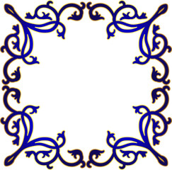 Elegant Gold Blue Gradient Frame