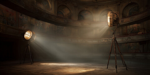 Vintage lamps lighting retro scene