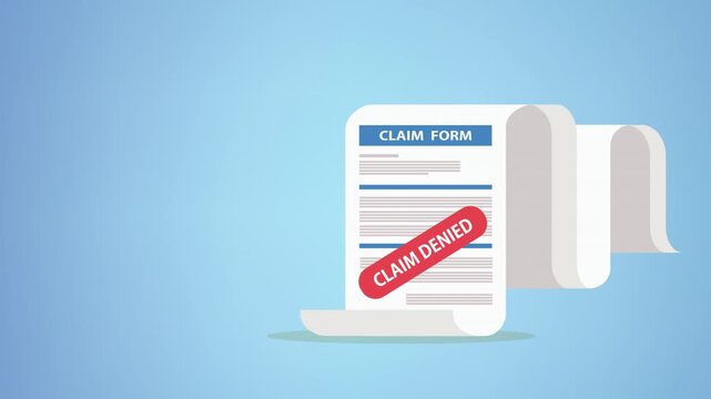 Claim form. Online claim form with hand. Vector illustration

