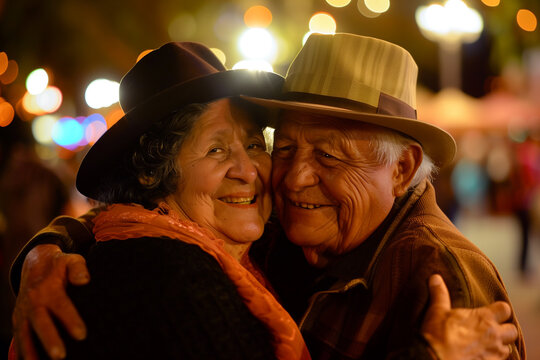 A man and a woman are hugging each other. Day of the Dead, mexico,