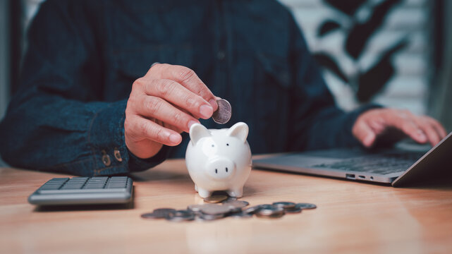 Man Saving Money Digital Financial Planning