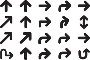 universal directional arrow icons set for signage mapping interfaces wayfinding vector and raster