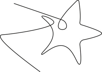 One line star art continuous line drawing vector illustration. Star single line vector illustration in doodle style. 