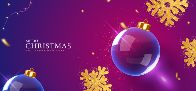 Festive christmas ornament and snowflake