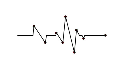 Dynamic heartbeat line graph illustrating medical data, pulse rhythm, health monitoring, and vital signs against a white background