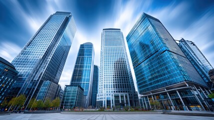 Futuristic Towers and Sky View of London in Time Lapse Effect