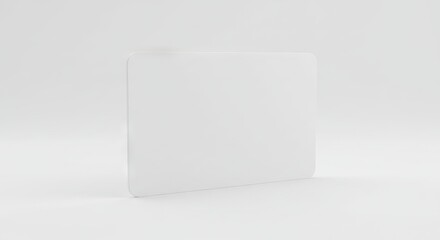 A square white opaque slightly rounded blank sign standing upright against a white background