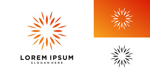 Sun logo. Abstract geometric sunburst design