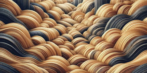 A background texture featuring straw, creatively arranged in a flowing ripple pattern, creating a visually engaging and natural design.