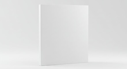 A white rectangular object stands vertically against a plain white background