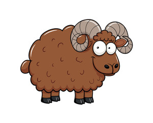 A  sheep vector illustration of a cute white lamb on a farm