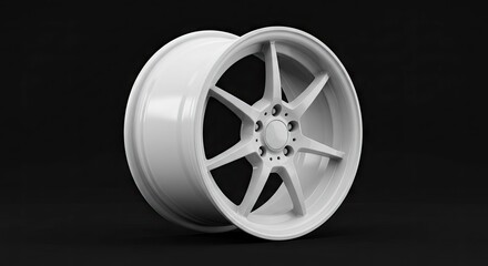 Obraz premium White wheel rim with a sixspoke design against a dark background