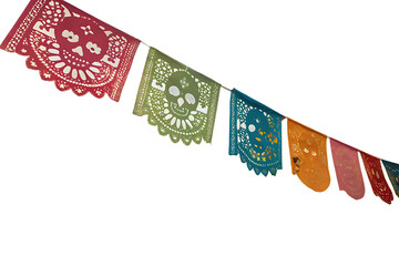 papel picado a papel picado a maxican isolated on white background png, ai generated