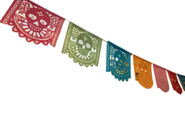 papel picado a papel picado a maxican isolated on white background png, ai generated