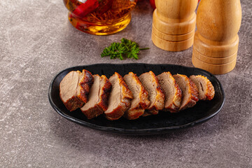 Sliced roasted duck breast fillet